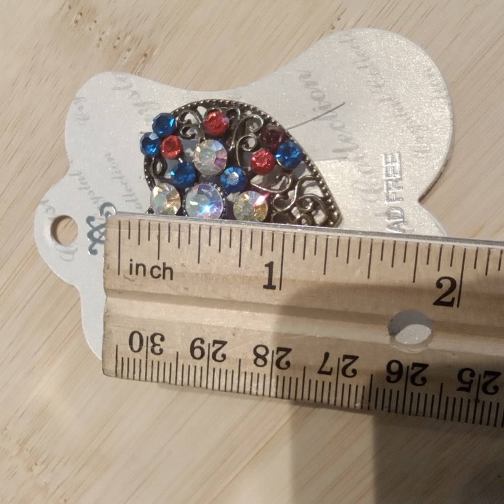 Rhinestone Heart Barrett NEW - Picture 2 of 3